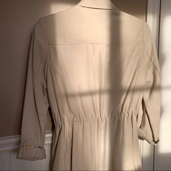 Beige Shacket with  Cinched Waist - Picture 5 of 6